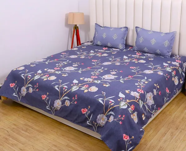 Multicolor_Microfiber_Cotton_Bedsheet_Set_With_Pillow_Covers