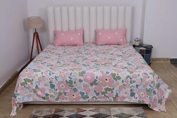Multicolor_Microfiber_Cotton_Bedsheet_With_Pillow_Covers