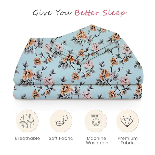 Sky_Blue_Cotton_Bedsheet_With_Pillow_Cover