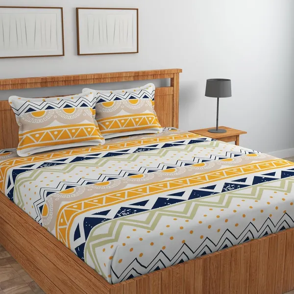 Multicolor_Cotton_Bedsheet_With_Pillow_Covers