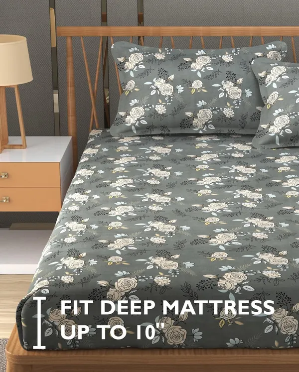 Multicolor_Microfiber_Fitted_Bedsheet_With_Pillow_Covers