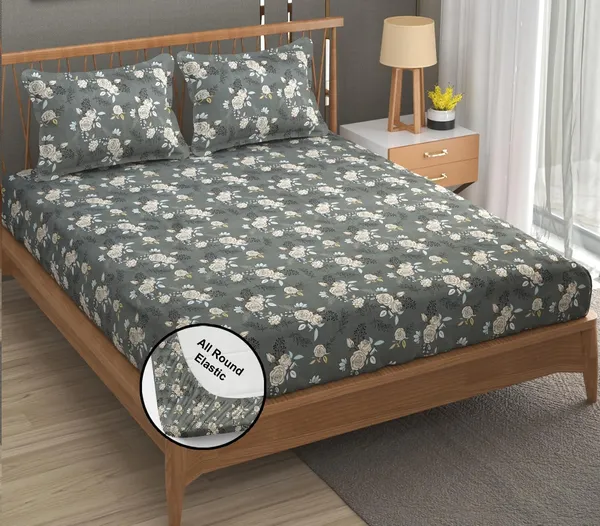Multicolor_Microfiber_Fitted_Bedsheet_With_Pillow_Covers