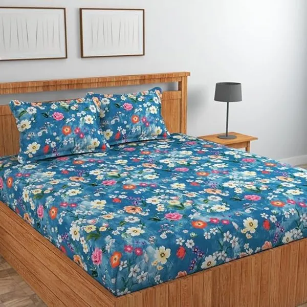 Multicolor_Microfiber_Fitted_Bedsheet_With_Pillow_Covers