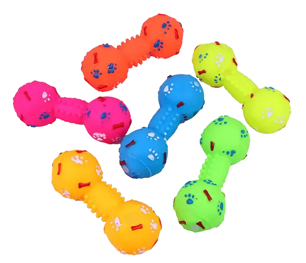 Multicolor_Dumbbell_Shape_Chew_Toys_For_Dog_(16Cm_X_6Cm_X_6Cm)_(Pack_Of_2)