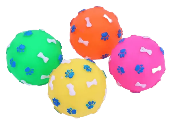 Multicolor_Paw_Or_Woof_Pattern_Balls_With_Sound_For_Pets_(Pack_Of_3)