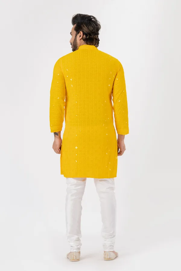 Yellow_Rayon_Casual_Kurta_For_Men