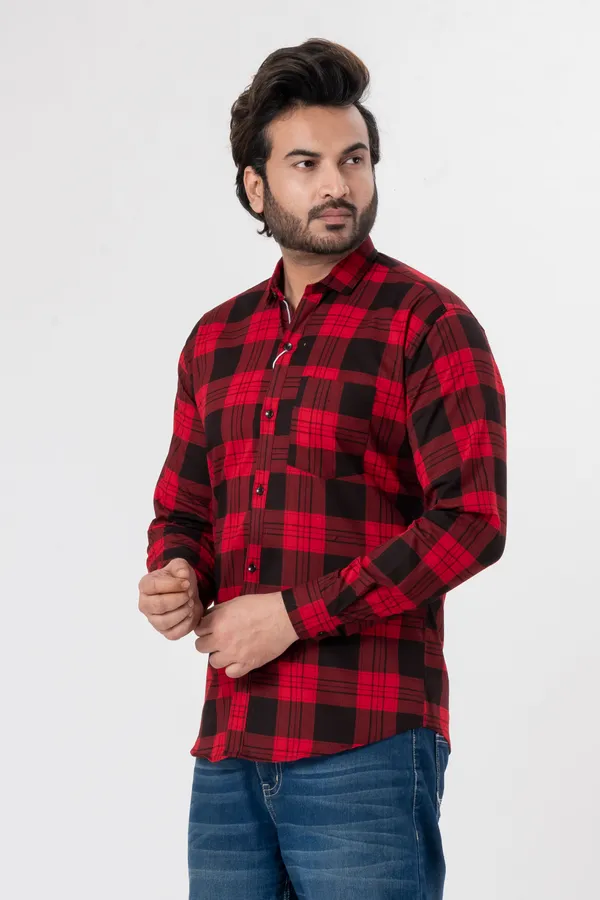 Red_100%_Cotton_Casual_Shirt_For_Men