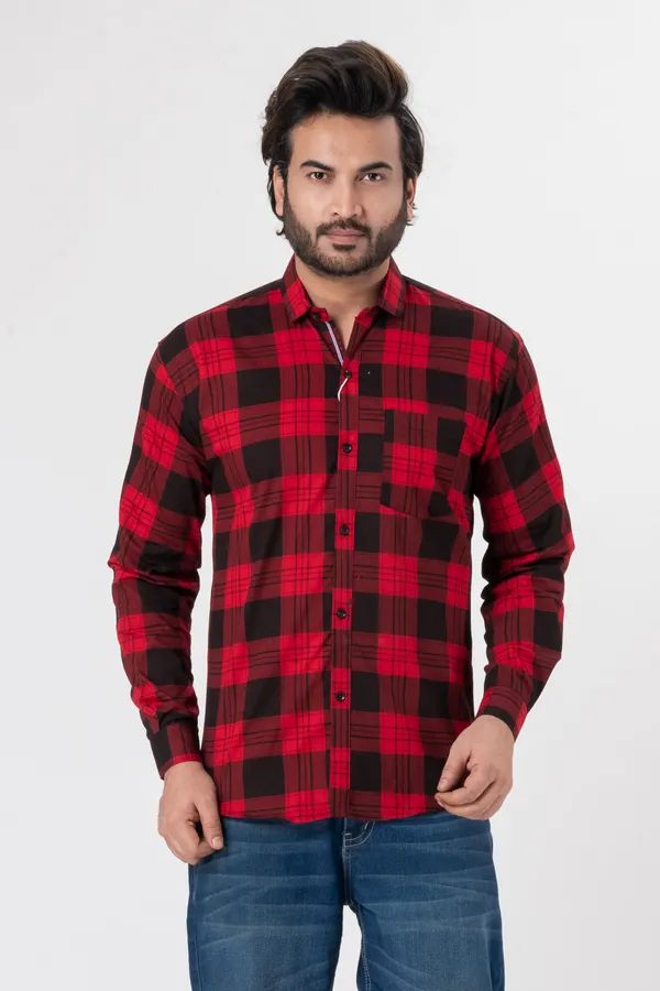 Red_100%_Cotton_Casual_Shirt_For_Men