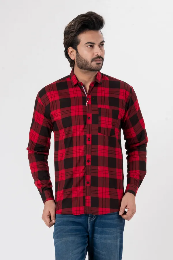 Red_100%_Cotton_Casual_Shirt_For_Men