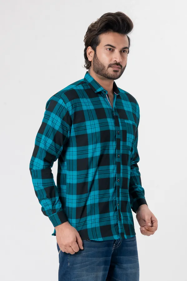 Blue_100%_Cotton_Casual_Shirt_For_Men