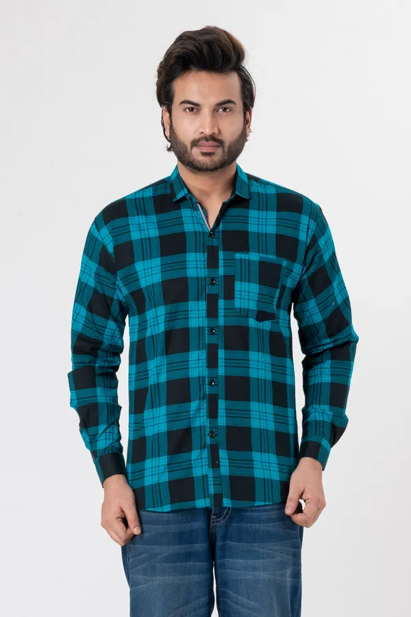 Blue_100%_Cotton_Casual_Shirt_For_Men