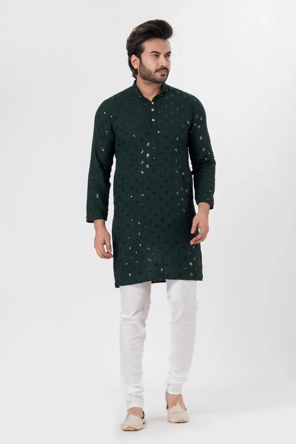 Green_Rayon_Casual_Kurta_For_Men
