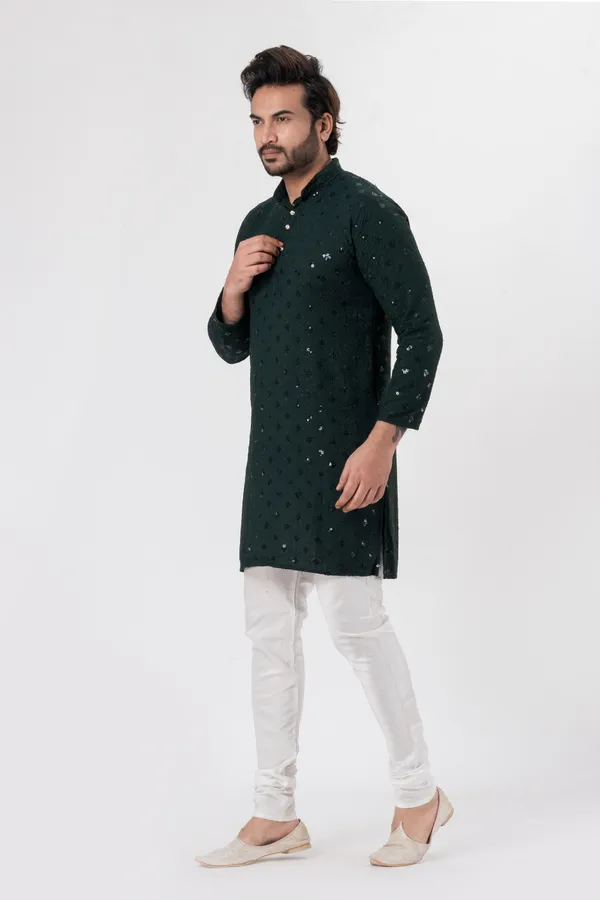 Green_Rayon_Casual_Kurta_For_Men