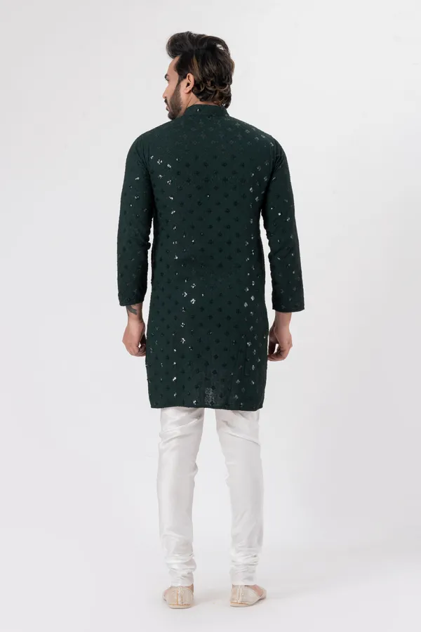Green_Rayon_Casual_Kurta_For_Men