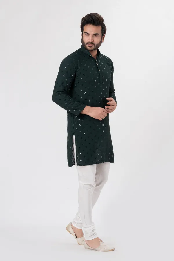 Green_Rayon_Casual_Kurta_For_Men