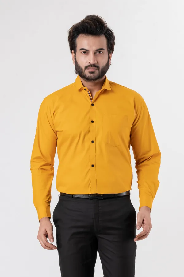 Yellow_100%_Cotton_Casual_Shirt_For_Men