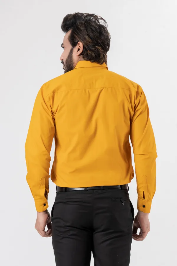 Yellow_100%_Cotton_Casual_Shirt_For_Men