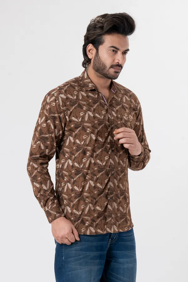 Brown_100%_Cotton_Casual_Shirt_For_Men