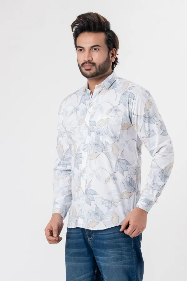 White_100%_Cotton_Casual_Shirt_For_Men