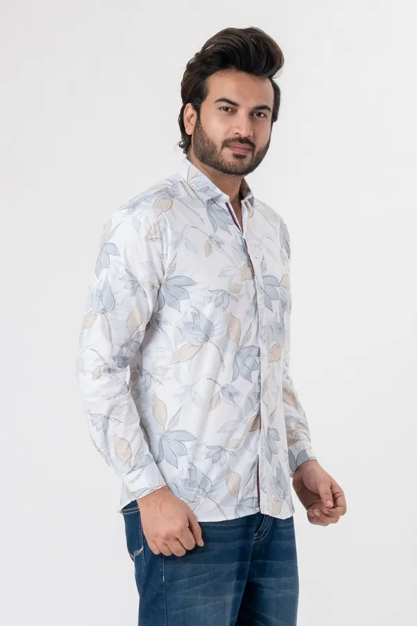 White_100%_Cotton_Casual_Shirt_For_Men