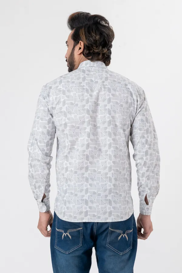White_100%_Cotton_Casual_Shirt_For_Men