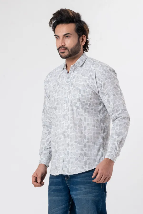 White_100%_Cotton_Casual_Shirt_For_Men