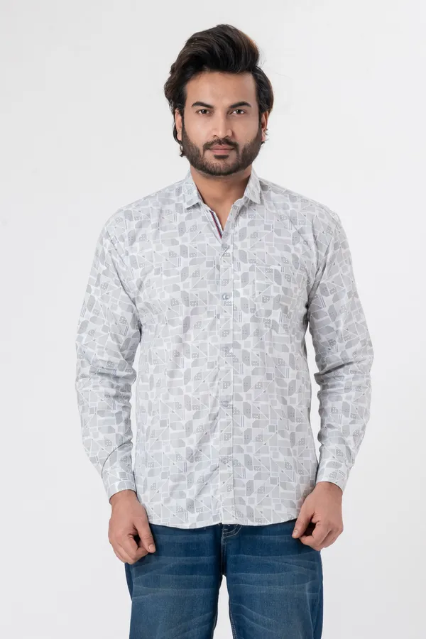 White_100%_Cotton_Casual_Shirt_For_Men