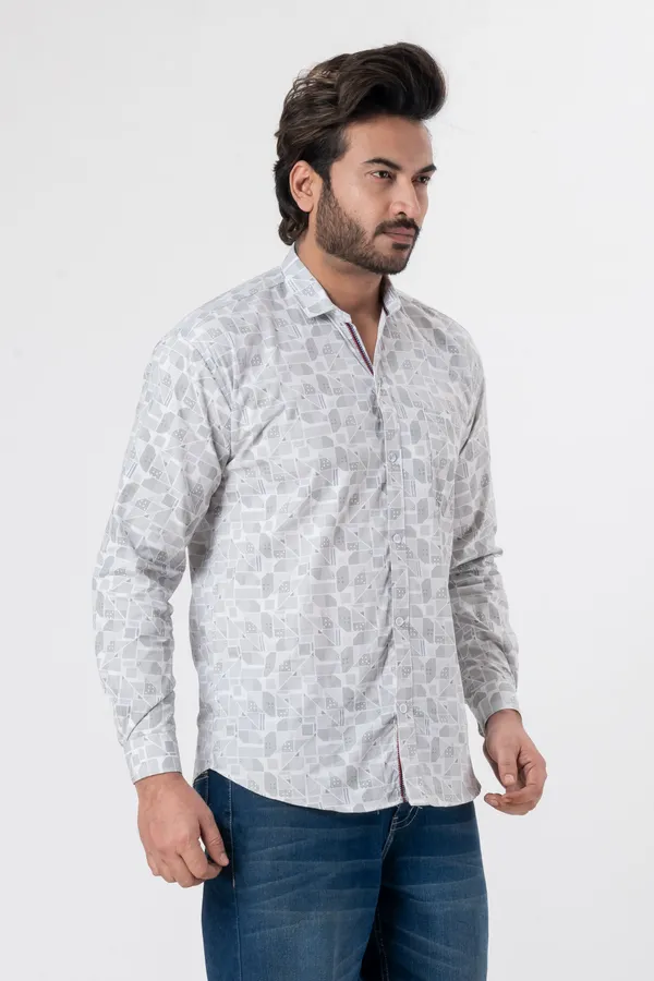 White_100%_Cotton_Casual_Shirt_For_Men