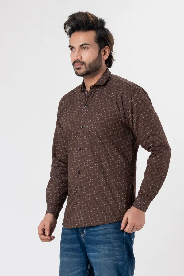Brown_100%_Cotton_Casual_Shirt_For_Men
