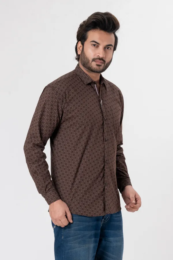 Brown_100%_Cotton_Casual_Shirt_For_Men
