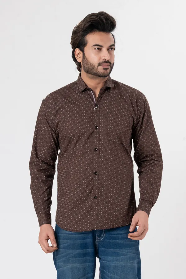 Brown_100%_Cotton_Casual_Shirt_For_Men