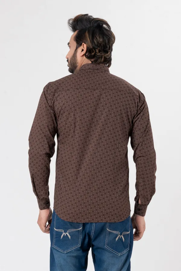 Brown_100%_Cotton_Casual_Shirt_For_Men