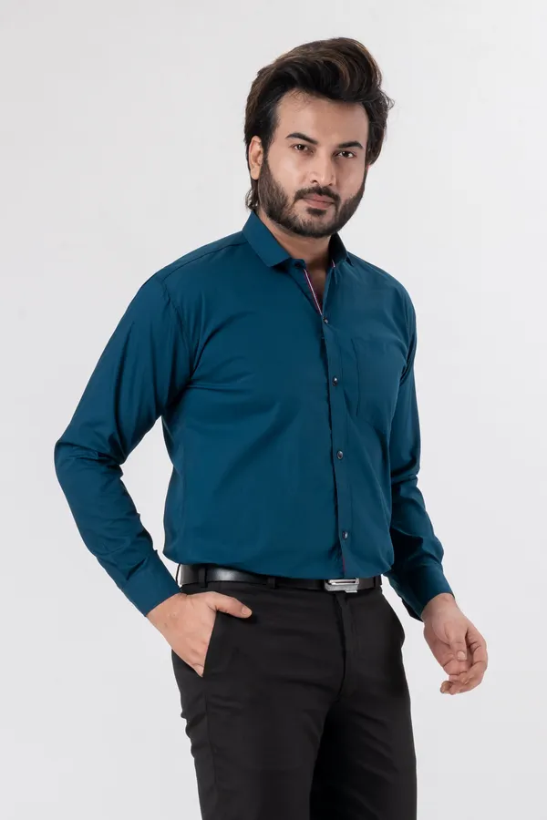 Dark_Blue_100%_Cotton_Casual_Shirt_For_Men