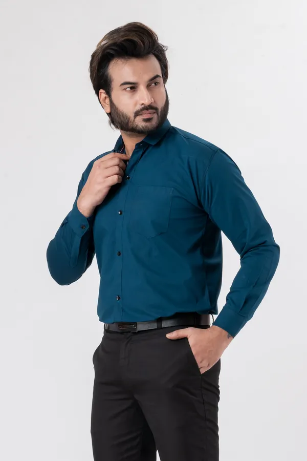 Dark_Blue_100%_Cotton_Casual_Shirt_For_Men