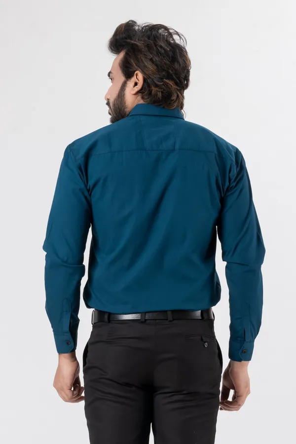 Dark_Blue_100%_Cotton_Casual_Shirt_For_Men
