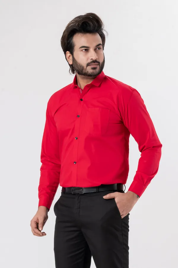 Dark_Pink_100%_Cotton_Casual_Shirt_For_Men