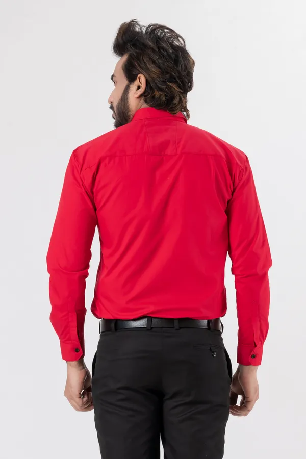 Dark_Pink_100%_Cotton_Casual_Shirt_For_Men