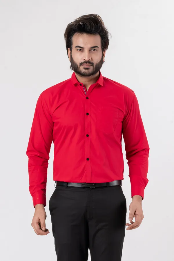 Dark_Pink_100%_Cotton_Casual_Shirt_For_Men