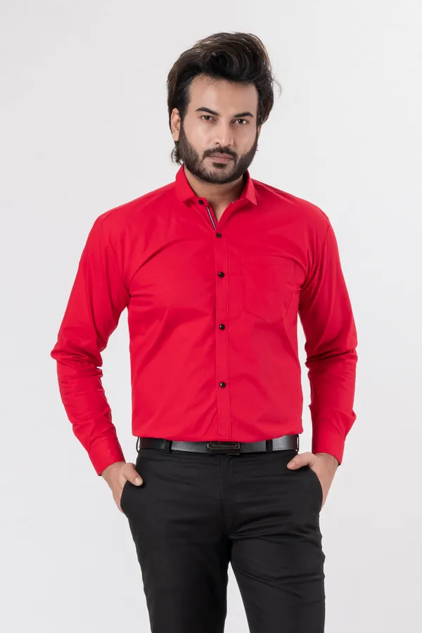 Dark_Pink_100%_Cotton_Casual_Shirt_For_Men