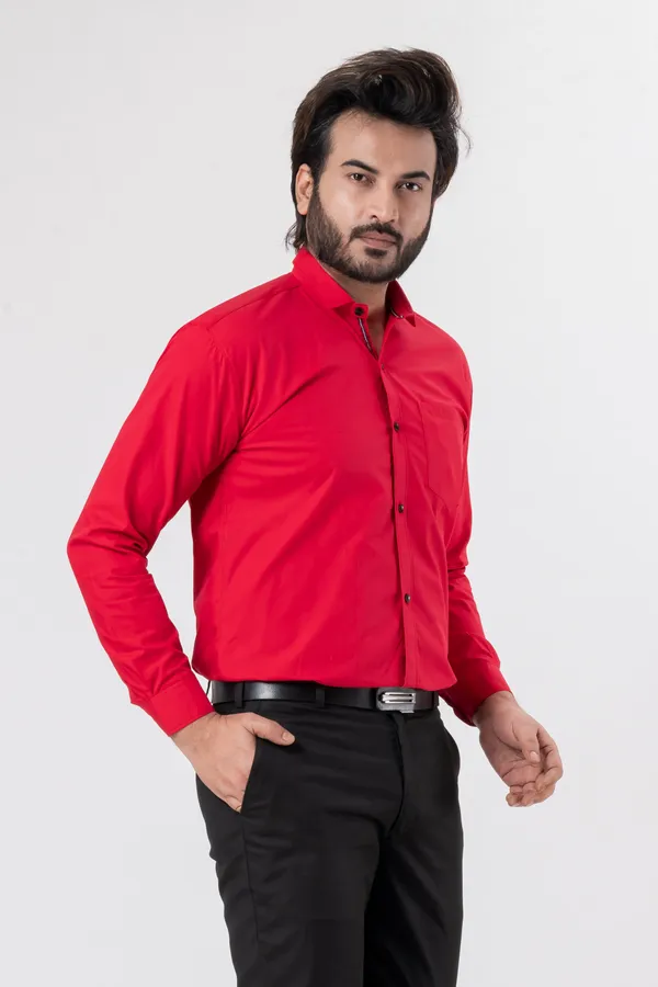 Dark_Pink_100%_Cotton_Casual_Shirt_For_Men