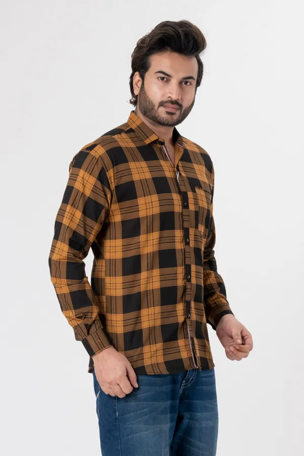 Brown_100%_Cotton_Casual_Shirt_For_Men