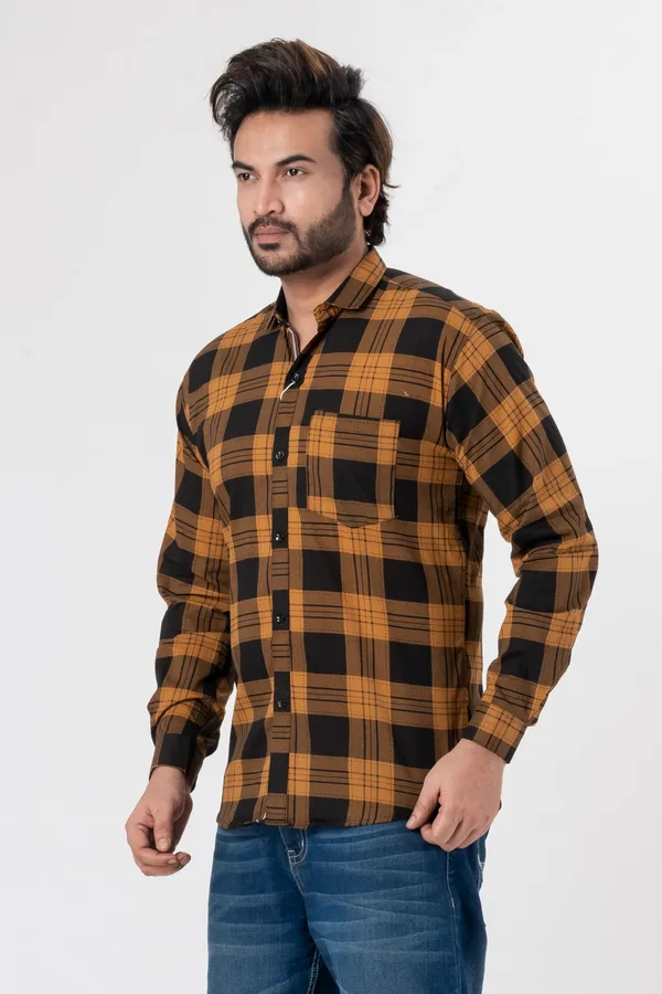 Brown_100%_Cotton_Casual_Shirt_For_Men