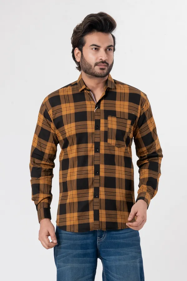Brown_100%_Cotton_Casual_Shirt_For_Men
