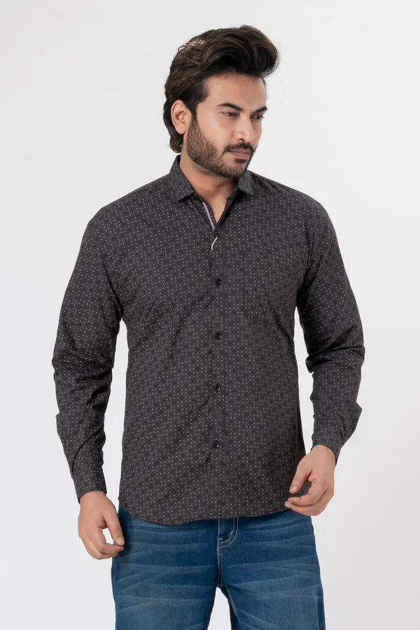 Grey_100%_Cotton_Casual_Shirt_For_Men