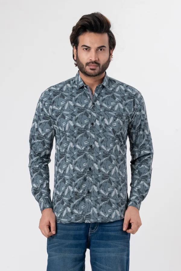 Grey_100%_Cotton_Casual_Shirt_For_Men