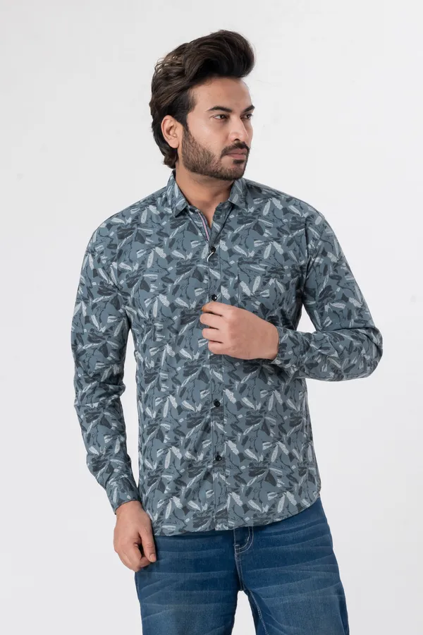 Grey_100%_Cotton_Casual_Shirt_For_Men