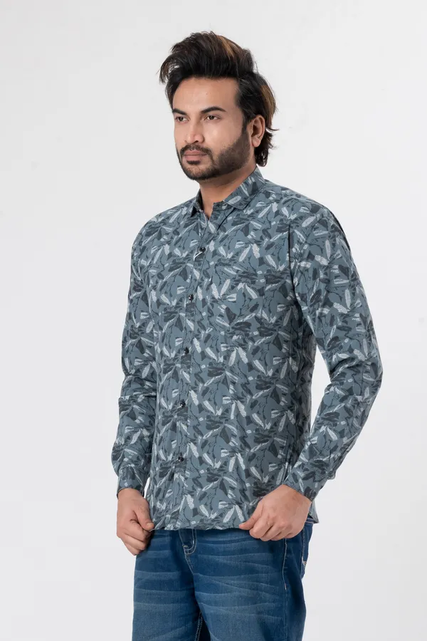 Grey_100%_Cotton_Casual_Shirt_For_Men