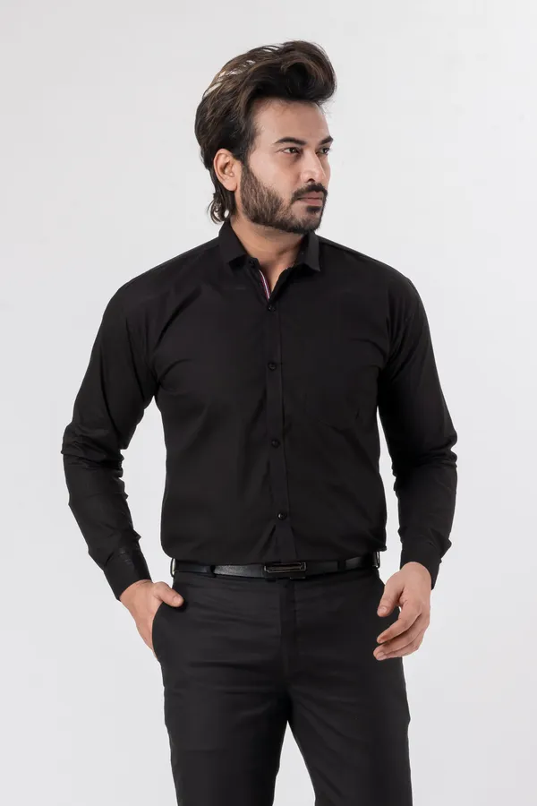 Black_100%_Cotton_Casual_Shirt_For_Men