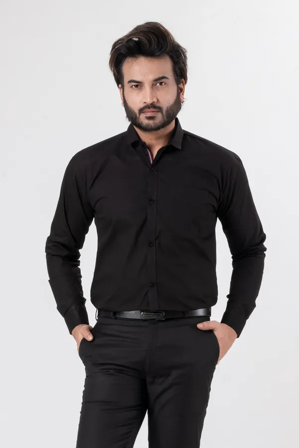 Black_100%_Cotton_Casual_Shirt_For_Men