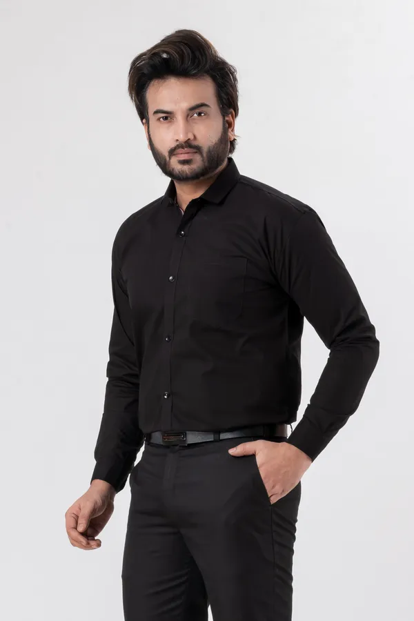 Black_100%_Cotton_Casual_Shirt_For_Men